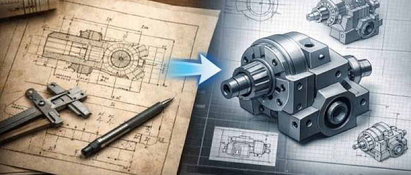 CAD-Konstruktion nach Papierzeichnung