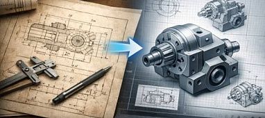 Bild CAD-Konstruktion nach Papierzeichnung Dienstleistung