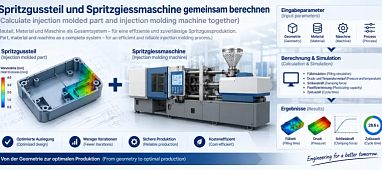 Spritzgussteil und Spritzgiessmaschine gemeinsam berechnen